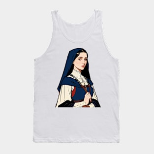 Lovely Cleric Wearing a Blue Vale Tank Top